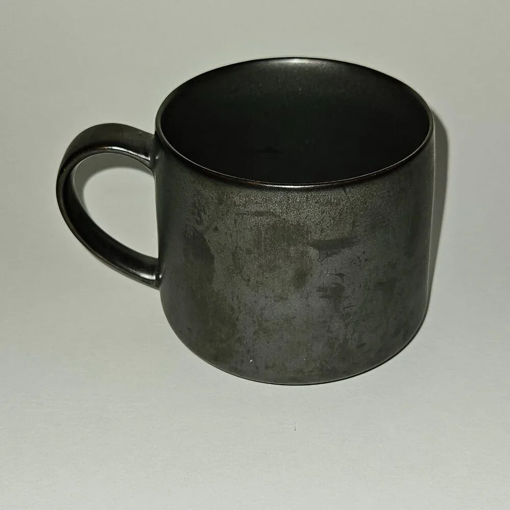 2 Starbucks 2013 Stoneware Mug Coffee Cup Lot 10 oz Brown/Grayish Metallic READ